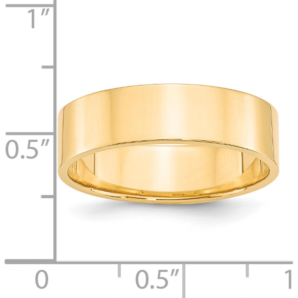 14K Yellow Gold 6mm Lightweight Flat Wedding Band Size 8 by Luciano & Cie