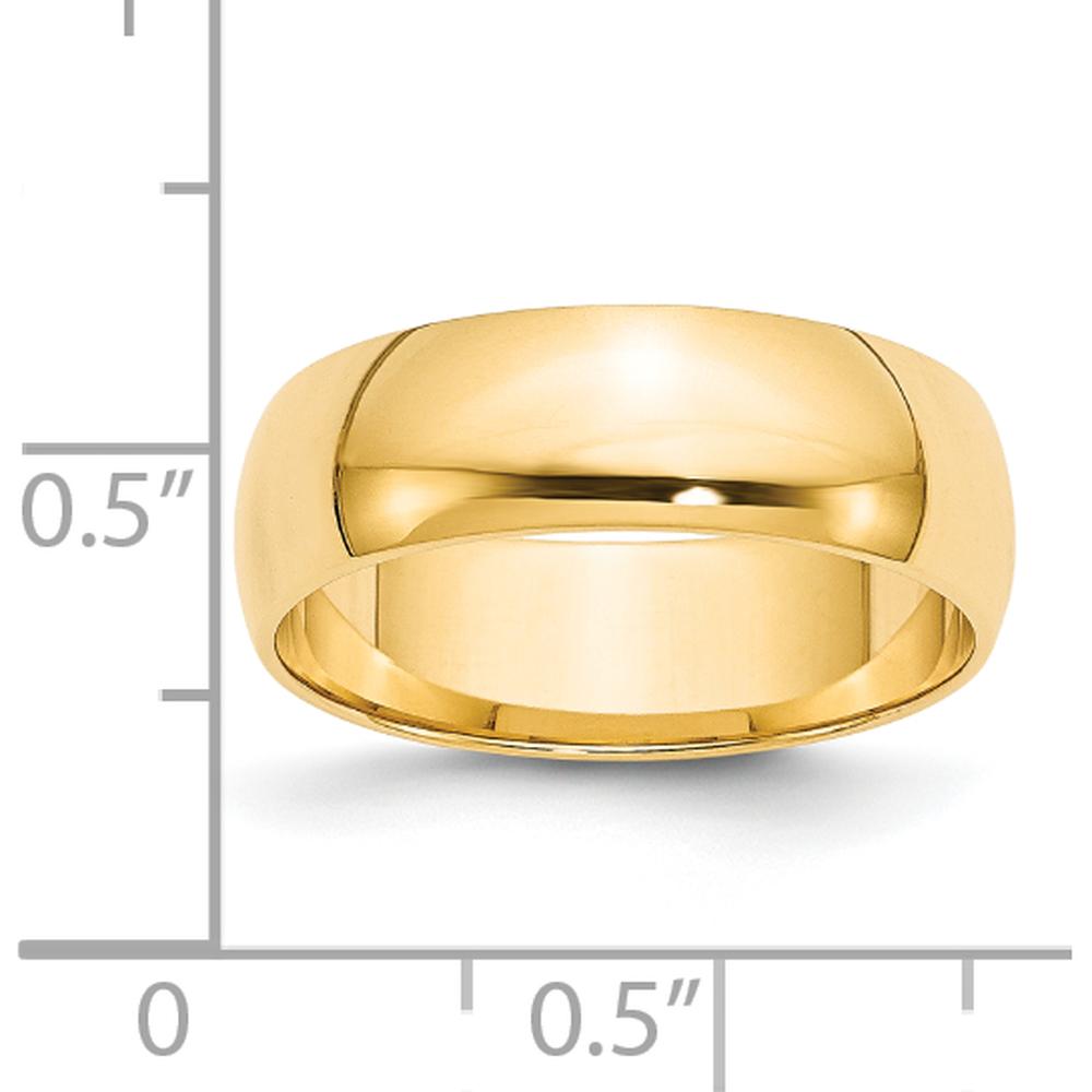 14K Yellow Gold 6mm Lightweight Half Round Wedding Band - Size 8.5 by Luciano & Cie