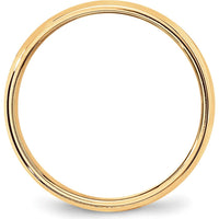 14K Yellow Gold 6mm Lightweight Half Round Wedding Band with Milgrain Edges by Luciano & Cie