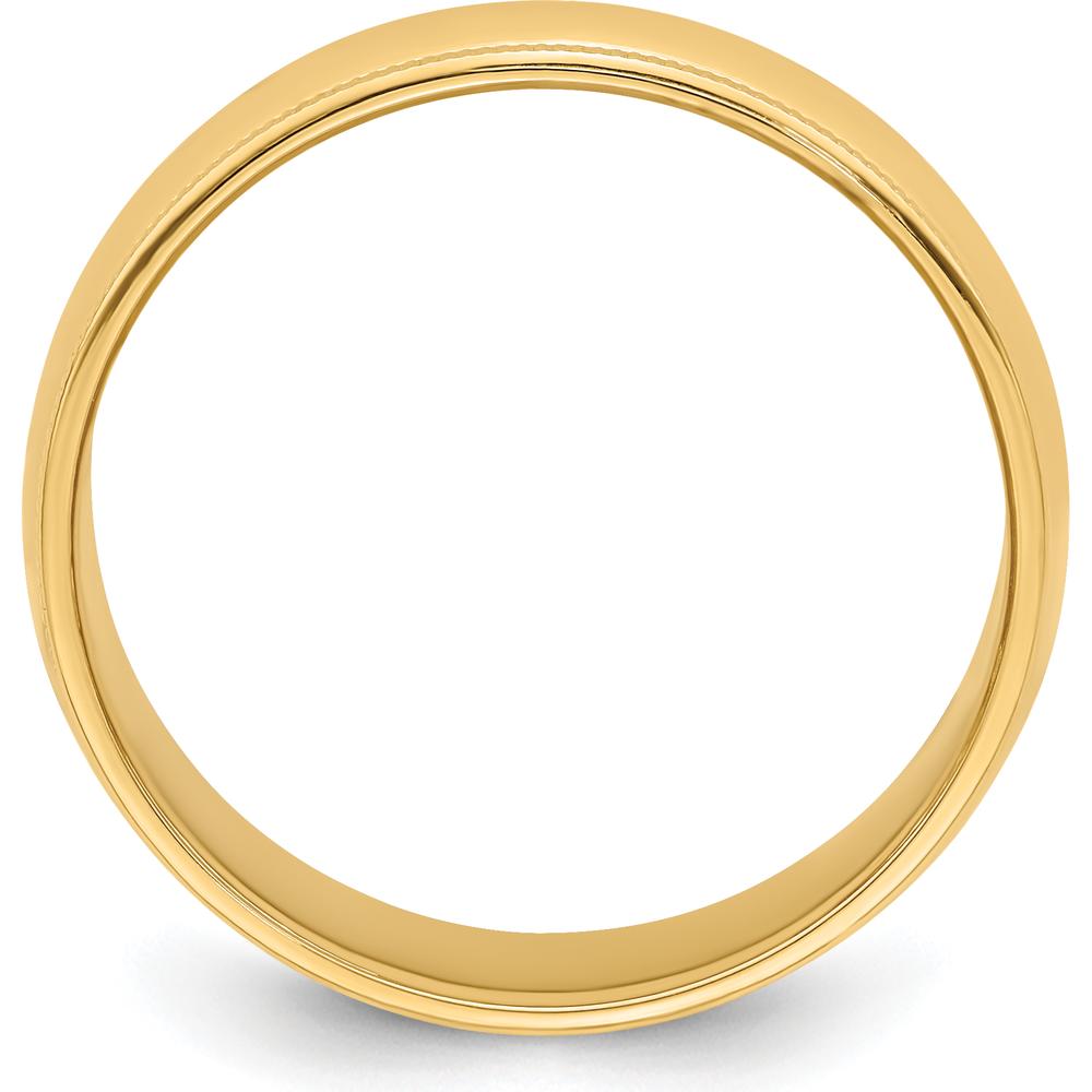 14K Yellow Gold 6mm Milgrain Half Round Wedding Band - Size 10 by Luciano & Cie
