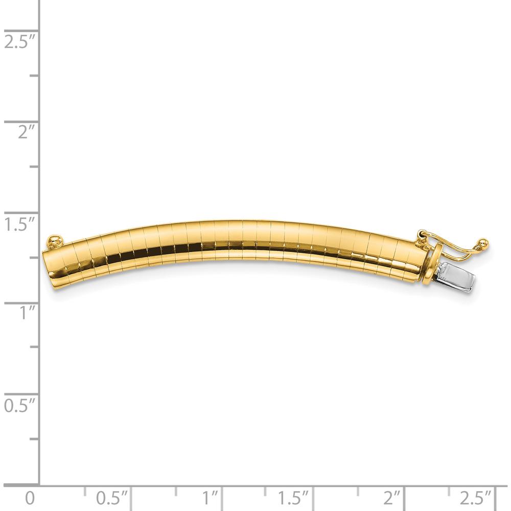 14K Yellow Gold 6mm Omega Necklace Extender - 2" Length with Box Catch Clasp by Oro Pregiato