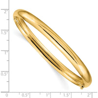 14K Yellow Gold 6mm Oversized High Polished Hinged Oval Bangle Bracelet by Oro Pregiato