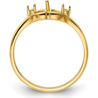 14K Yellow Gold 6mm Pearl & Diamond Ring Mounting with Polished Band - Customizable Design by Monteluci Fine Jewelry