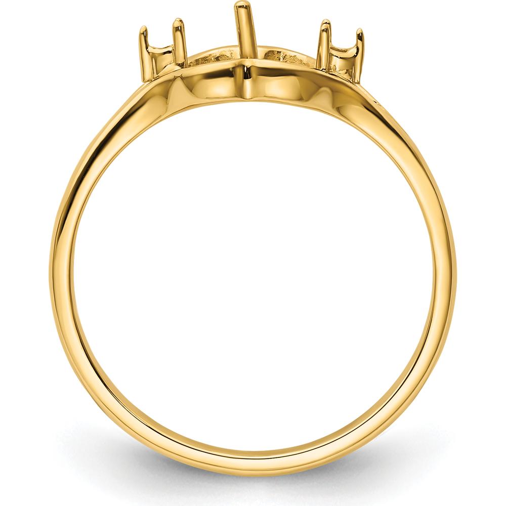 14K Yellow Gold 6mm Pearl & Diamond Ring Mounting with Polished Band - Customizable Design by Monteluci Fine Jewelry