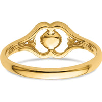 14K Yellow Gold 6mm Pearl & Diamond Ring Mounting with Polished Band - Customizable Design by Monteluci Fine Jewelry