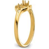14K Yellow Gold 6mm Pearl & Diamond Ring Mounting with Polished Band - Customizable Design by Monteluci Fine Jewelry