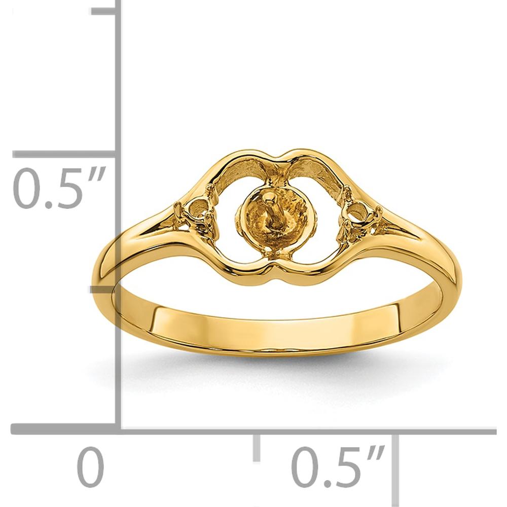 14K Yellow Gold 6mm Pearl & Diamond Ring Mounting with Polished Band - Customizable Design by Monteluci Fine Jewelry