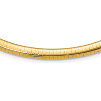 14K Yellow Gold 6mm Polished Omega Necklace - 18" Length by Oro Pregiato
