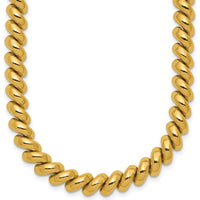 14K Yellow Gold 6mm San Marco Link Necklace - 16" Length by 0