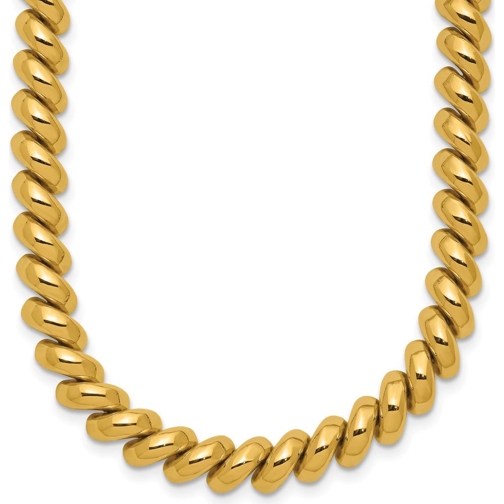 14K Yellow Gold 6mm San Marco Link Necklace - 16" Length by 0