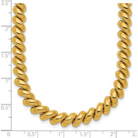 14K Yellow Gold 6mm San Marco Link Necklace - 16" Length by 0