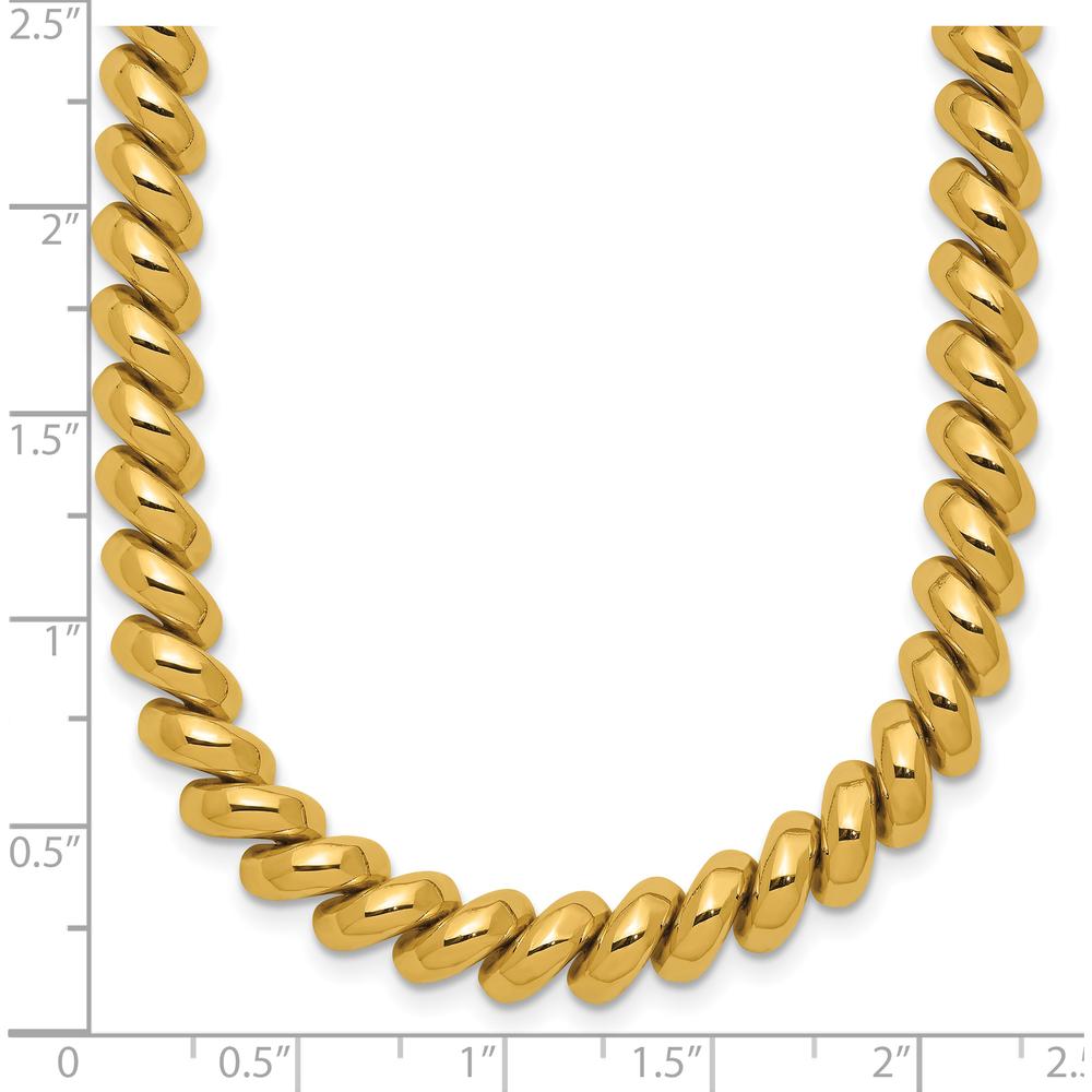 14K Yellow Gold 6mm San Marco Link Necklace - 16" Length by 0