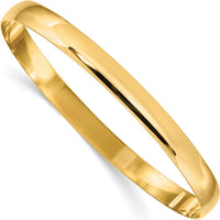 14K Yellow Gold 6mm Solid Polished Half-Round Slip-On Bangle Bracelet - 7.75" Length by Oro Pregiato
