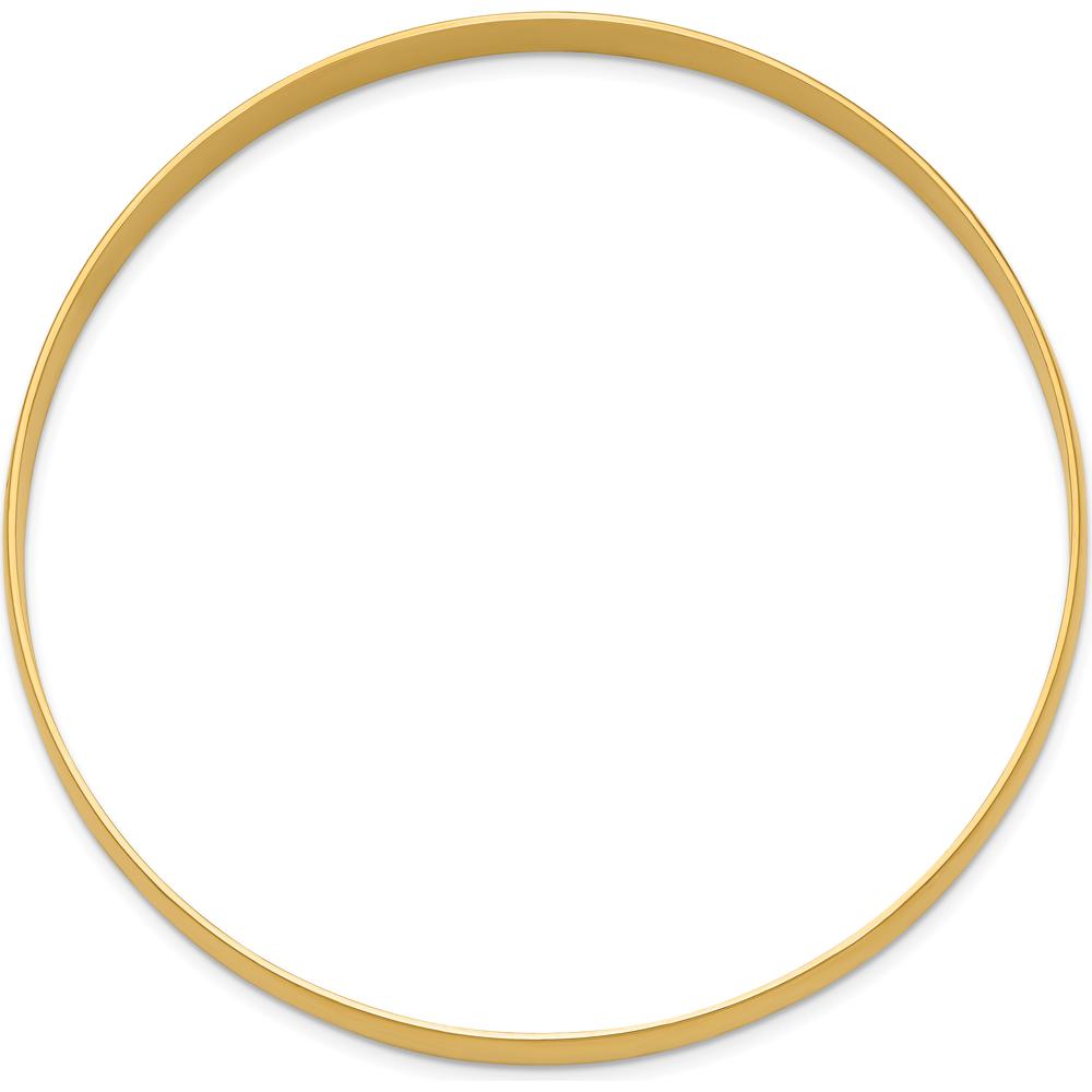 14K Yellow Gold 6mm Solid Polished Half-Round Slip-On Bangle Bracelet - 7.75" Length by Oro Pregiato