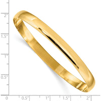 14K Yellow Gold 6mm Solid Polished Half-Round Slip-On Bangle Bracelet - 7.75" Length by Oro Pregiato