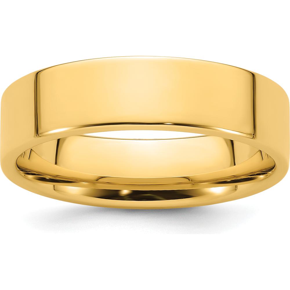 14K Yellow Gold 6mm Standard Weight Flat Comfort Fit Wedding Band - Size 12 by Luciano & Cie