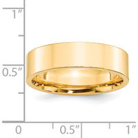 14K Yellow Gold 6mm Standard Weight Flat Comfort Fit Wedding Band - Size 12 by Luciano & Cie