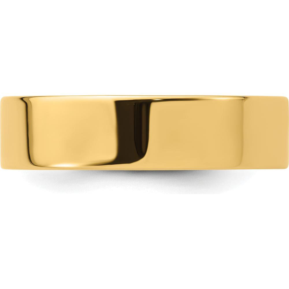 14K Yellow Gold 6mm Standard Weight Flat Comfort Fit Wedding Band - Size 12 by Luciano & Cie