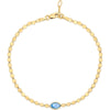 14K Yellow Gold 6x4 Briolette Blue Topaz Mirrored Chain Necklace - 16" by Orozza Fine Jewelry