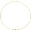 14K Yellow Gold 6x4 Briolette Blue Topaz Mirrored Chain Necklace - 16" by Orozza Fine Jewelry