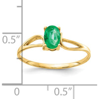 14K Yellow Gold 6x4mm Oval Emerald Ring - 0.42 Carat Natural Emerald by Monteluci Fine Jewelry