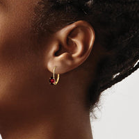 14K Yellow Gold 6x4mm Oval Garnet Leverback Earrings - 0.60 Carat Total Gemstone Weight by Monteluci Fine Jewelry