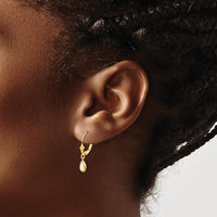 14K Yellow Gold 6x4mm Pear-Shaped Natural Opal Leverback Drop Earrings - 0.50 Carat Total Gem Weight by Oro Pregiato