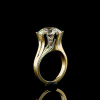 14K Yellow Gold 7.03 Carat Round Brilliant Cut Lab Diamond Solitaire Ring with E-F Color and VVS2 Clarity - IGI Certified - Covaloro Fine Jewelry