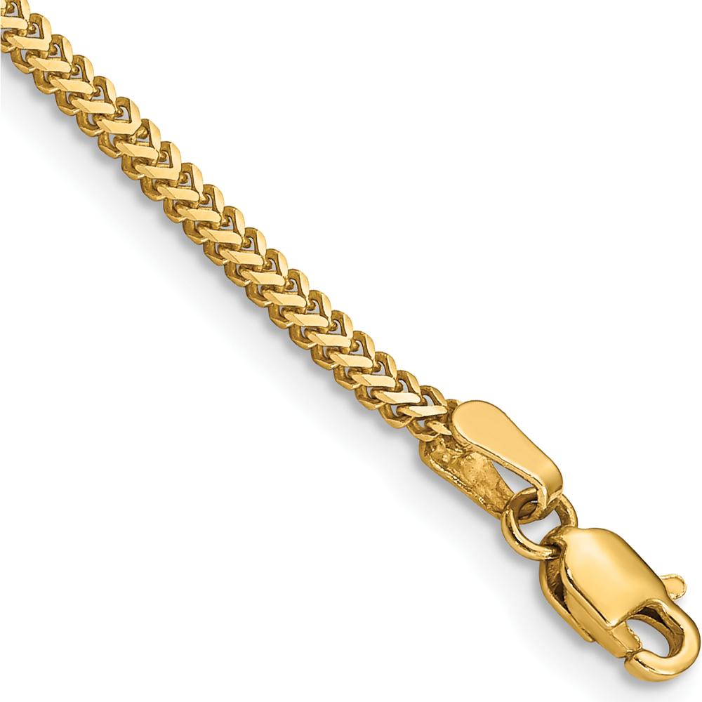 14K Yellow Gold 7" 1.4mm Franco Chain Bracelet with Lobster Clasp by Oro Pregiato