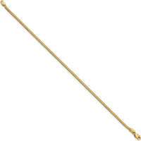 14K Yellow Gold 7" 1.4mm Franco Chain Bracelet with Lobster Clasp by Oro Pregiato