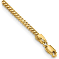 14K Yellow Gold 7" 1.5mm Franco Chain Bracelet with Lobster Clasp by Oro Pregiato