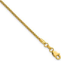 14K Yellow Gold 7" 1.5mm Semi-Solid Box Chain Bracelet with Lobster Clasp by Oro Pregiato