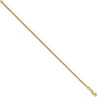 14K Yellow Gold 7" 1.5mm Semi-Solid Box Chain Bracelet with Lobster Clasp by Oro Pregiato