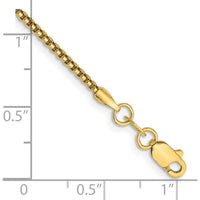 14K Yellow Gold 7" 1.5mm Semi-Solid Box Chain Bracelet with Lobster Clasp by Oro Pregiato