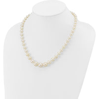 14K Yellow Gold 7-11mm Graduated Freshwater Cultured Pearl Necklace - 18" Length by Monteluci Fine Jewelry
