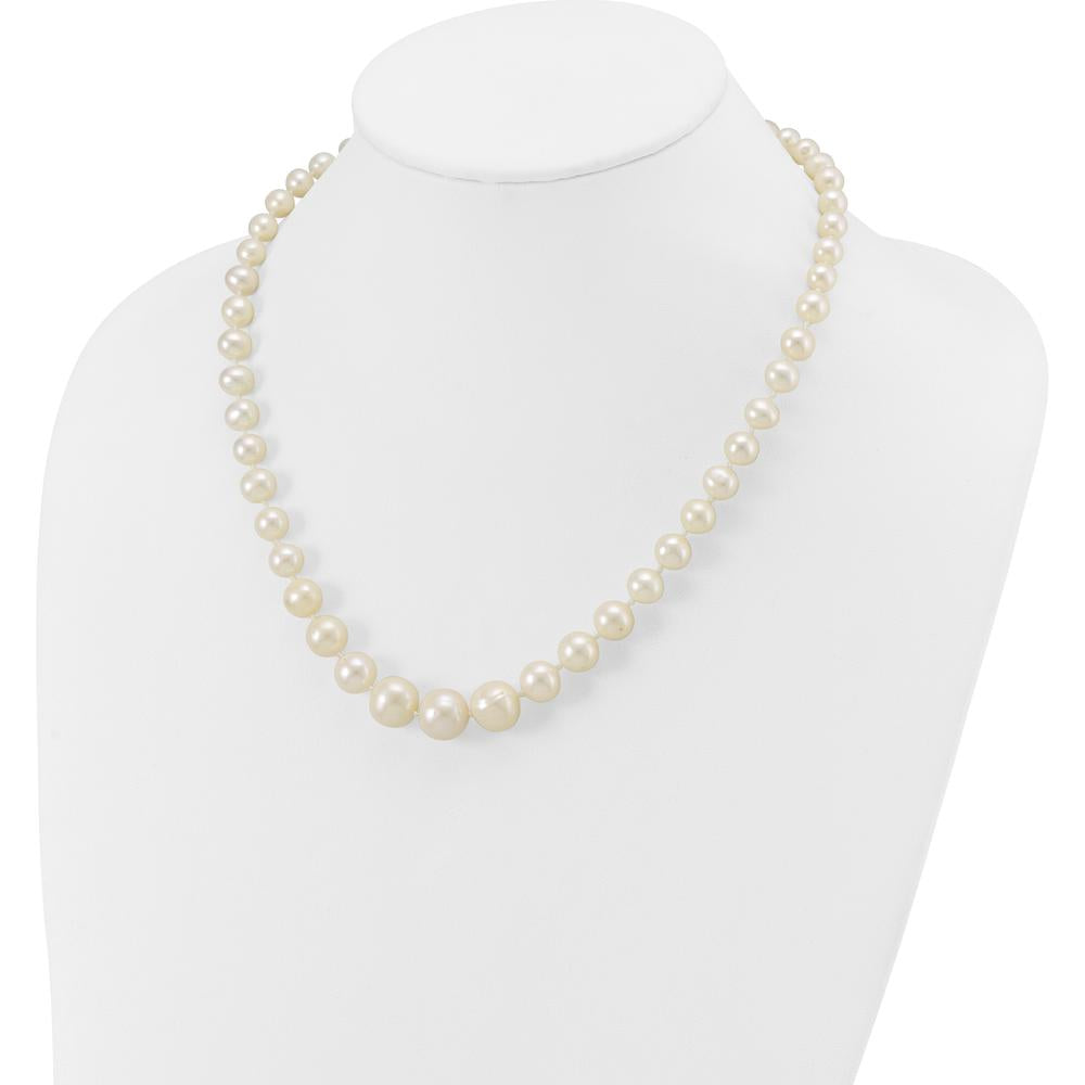 14K Yellow Gold 7-11mm Graduated Freshwater Cultured Pearl Necklace - 18" Length by Monteluci Fine Jewelry