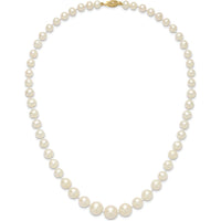 14K Yellow Gold 7-11mm Graduated Freshwater Cultured Pearl Necklace - 18" Length by Monteluci Fine Jewelry