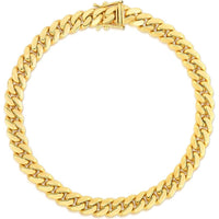 14K Yellow Gold 7.1mm Classic Miami Cuban Chain Necklace with Box Lock - 20" by Orozza Fine Jewelry