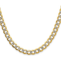 14K Yellow Gold 7.1mm Pavé Curb Chain Necklace - 16" by Oro Pregiato