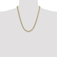 14K Yellow Gold 7.1mm Semi-Solid Curb Chain Necklace - 22 inches by Oro Pregiato