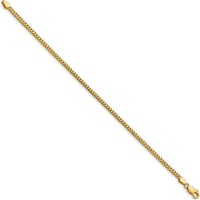 14K Yellow Gold 7" 2.5mm Franco Chain Bracelet with Lobster Clasp by Oro Pregiato