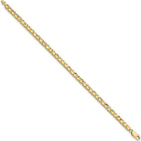 14K Yellow Gold 7.25" Fancy Link Bracelet with Diamond-Cut Squares by Oro Pregiato