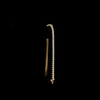14K Yellow Gold 7.25" Heart Motif Tennis Bracelet with 0.33 Carats Heart Shape Lab Diamond and 58 Total Round Brilliant Lab Diamonds - 6.13 Carats Total Diamond Weight - Covaloro Fine Jewelry