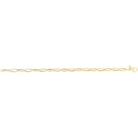 14K Yellow Gold 7.25" Hexagon Link Chain with Lobster Clasp - Polished Finish by Orozza Fine Jewelry