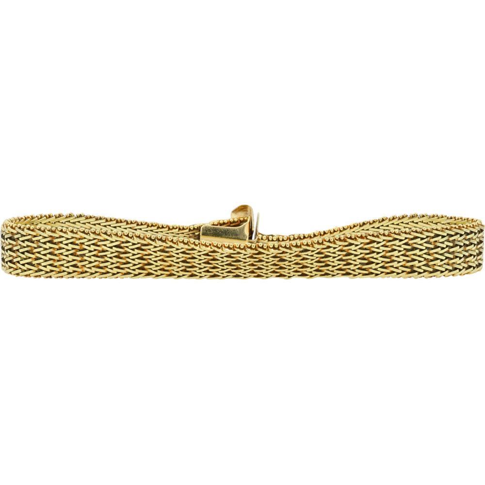 14K Yellow Gold 7.25 - Inch Woven Chain Bracelet - 21.75g Total Gold Weight
