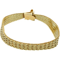 14K Yellow Gold 7.25 - Inch Woven Chain Bracelet - 21.75g Total Gold Weight