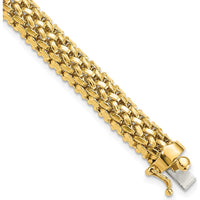 14K Yellow Gold 7.25" Mesh Bracelet - 6.75mm Polished Finish by 0