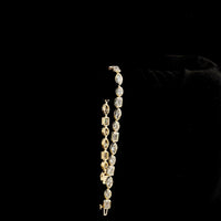 14K Yellow Gold 7.25" Mixed Shape Tennis Bracelet with Bezel Set Emerald, Marquise, and Oval Lab Diamonds - 8.24 Carats Total Diamond Weight - Covaloro Fine Jewelry