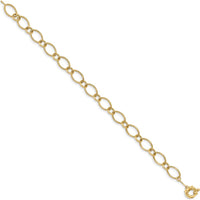 14K Yellow Gold 7.25" Oval and Circle Link Bracelet with Fancy Spring Ring Clasp by Oro Pregiato