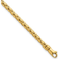 14K Yellow Gold 7.25" Polished Fancy Link Bracelet - 3.5mm by 0